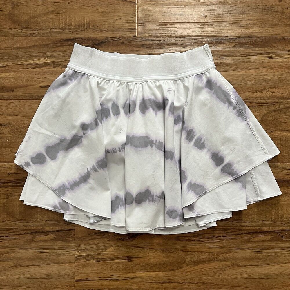 Lululemon Transverse Lilac Multi Gray Print Court Rival High Rise Skirt Long 6